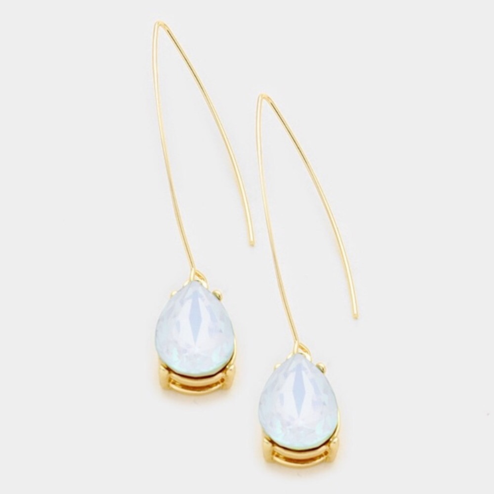 Glass Crystal Teardrop Earrings